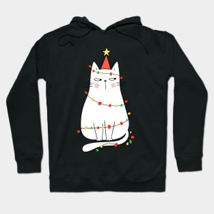 Cute Christmas Cat With Lights - Cool Xmas Gift Hoodie